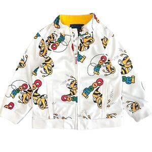 Coogi Y2K Baby Bee Multicolor Logo Bee Pattern Full Zip Jacket Size 18M